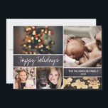 2021 Prettige feestdagen Photo Collage Chalkboard Feestdagenkaart<br><div class="desc">Uw prachtige familiefoto's verdienen het om gedeeld te worden in deze tijd van het jaar,  aangezien u uw wensen met veel plezier toezendt. Pas dit moderne ontwerp aan met uw familiegroet. Vind de andere stukken van het collectie.</div>