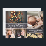2021 Prettige feestdagen Photo Collage Chalkboard Feestdagenkaart<br><div class="desc">Uw prachtige familiefoto's verdienen het om gedeeld te worden in deze tijd van het jaar,  aangezien u uw wensen met veel plezier toezendt. Pas dit moderne ontwerp aan met uw familiegroet. Vind de andere stukken van het collectie.</div>
