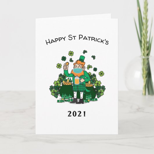 2021 Quarantaine Grappig St Patrick's Day Feestdagen Kaart (Voorkant)