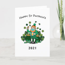 2021 Quarantaine Grappig St Patrick's Day Feestdagen Kaart