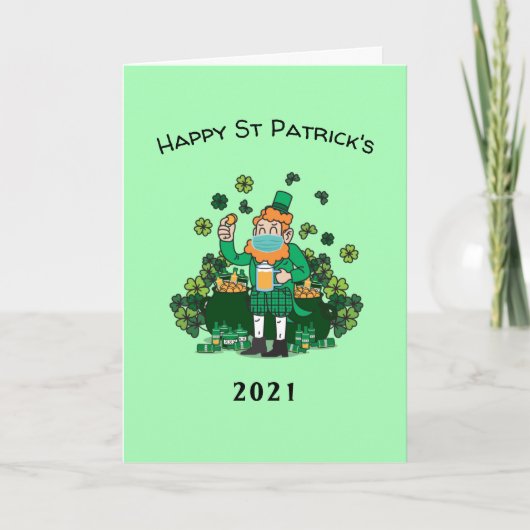 2021 quarantaine grappige Patrick's day Feestdagen Kaart (Voorkant)