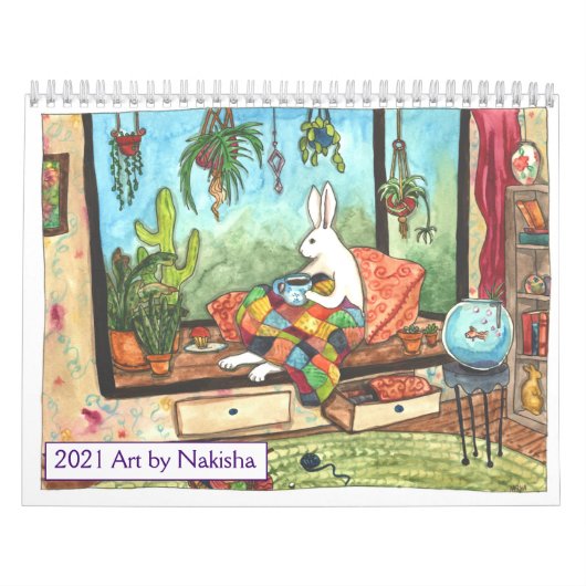 2021 Rabbit Art Calendar Kalender (Hoes)