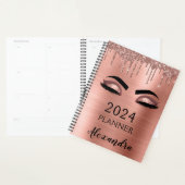 2021 Roos Gold Blush Pink Glitter Eyelashes Planner (Display)