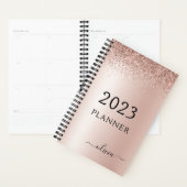 2021 Roos Gold Blush Pink Glitter Monogram Planner (Display)