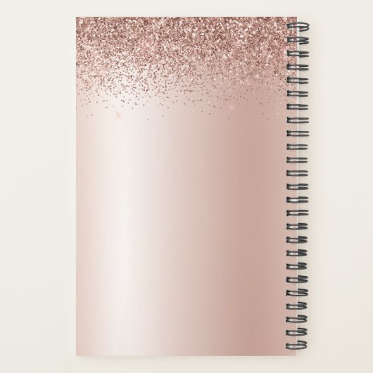 2021 Roos Gold Blush Pink Glitter Monogram Planner (Achterkant)