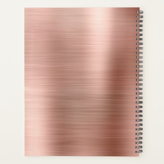 2021 Roos Gold Blush Pink Sparkle Monogram Planner (Achterkant)