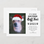 2021 Ruff Year Funny Dog Foto gepersonaliseerd Feestdagenkaart (Voorkant / Achterkant)