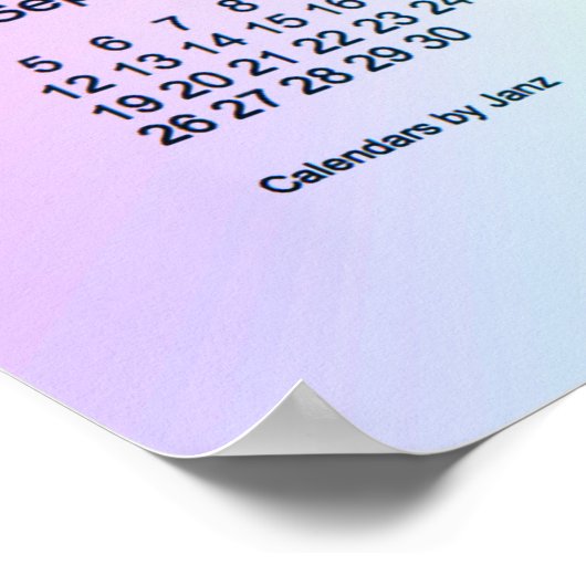 2021 Sangria Shimmer Wandkalender van Janz Poster (Hoek)