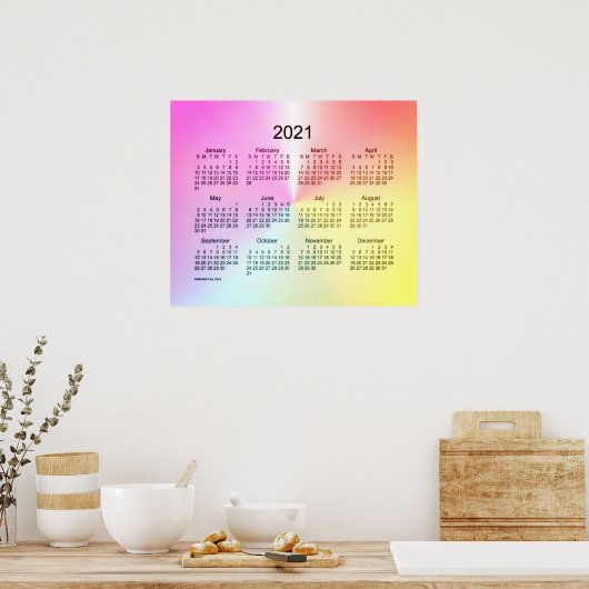2021 Sangria Shimmer Wandkalender van Janz Poster (Keuken)