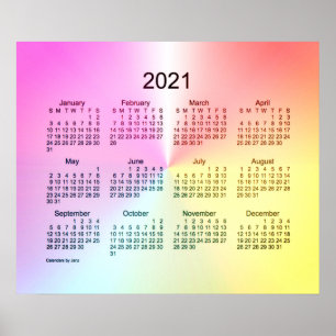 2021 Sangria Shimmer Wandkalender van Janz Poster