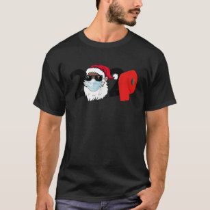 2021 Santa with Face Mask Black African American C T-shirt