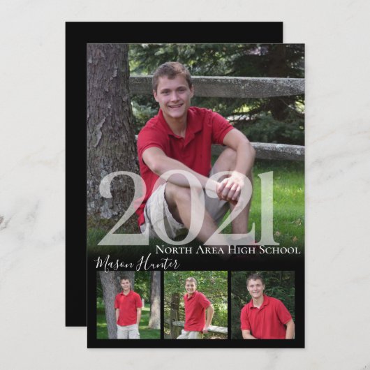 2021 Senior Memories Quad Foto Afstuderen Kaart (Voorkant / Achterkant)
