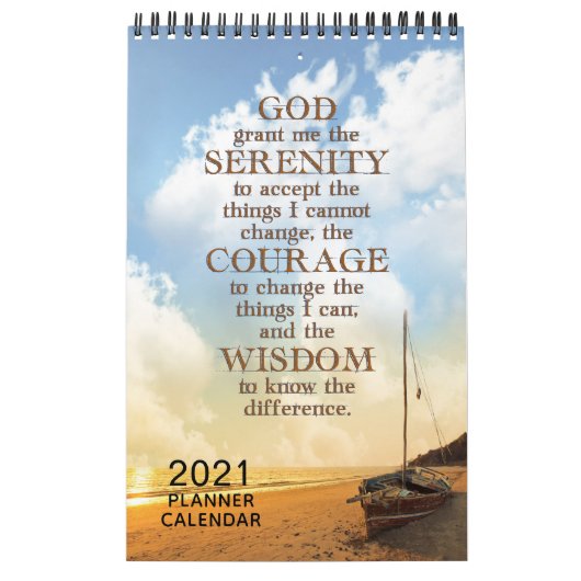 2021 Serenity Prayer Recovery Gift Planner Kalender (Hoes)
