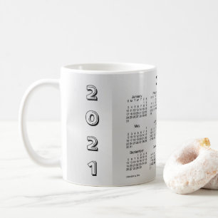 2021 Silver Shimmer Coffee Calendar van Janz Koffiemok