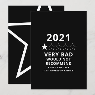 2021 slecht jaar in review 5 sterrenfeestkaart feestdagenkaart