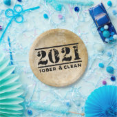2021 Sober & Clean Celebrates Recovery Sobriety Papieren Bordje (Feest)