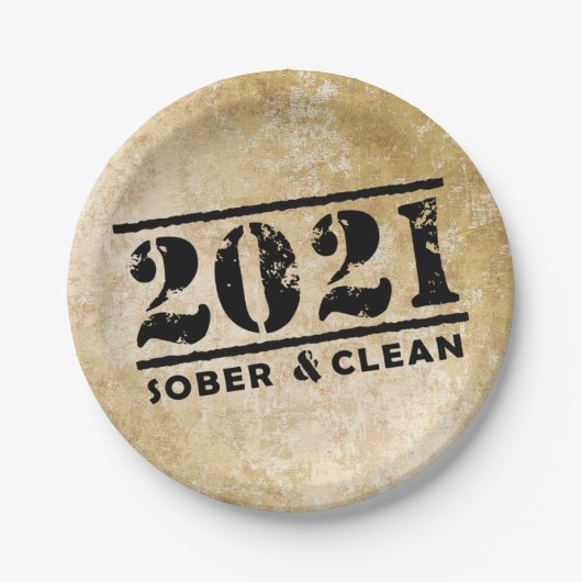 2021 Sober & Clean Celebrates Recovery Sobriety Papieren Bordje (Voorkant)