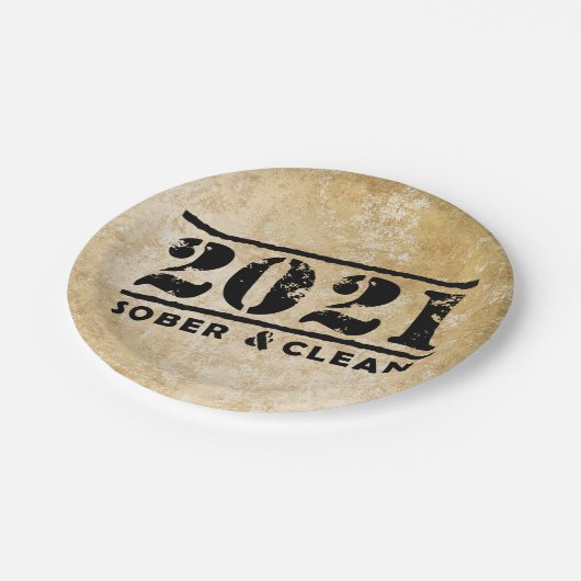 2021 Sober & Clean Celebrates Recovery Sobriety Papieren Bordje (Gekanteld)