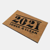2021 Sober & Clean Drug & Alcohol Addiction Free Deurmat (Schuin)