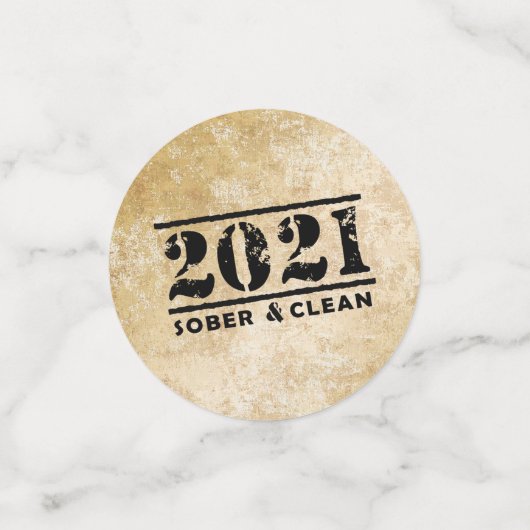 2021 Sober & Clean viert herstel soberheid Confetti (Kleine voorkant)