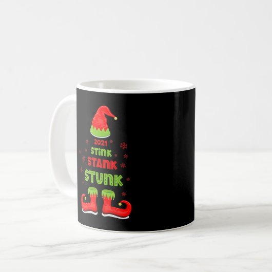 2021 Stink Stank Stunk Kerstmis Elf Funny T-Shirt Koffiemok (Voorkant links)