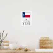 2021 Texas State Flag 52 weken kalender van Janz Poster (Keuken)