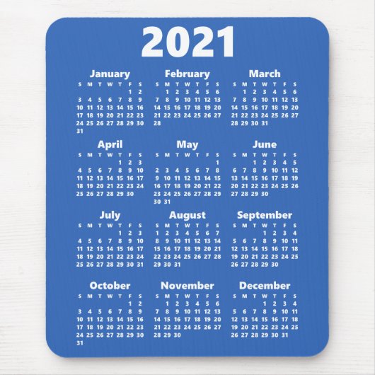 2021 Tijdschema Aangepaste kleuren Modern Mousepad Muismat (Voorkant)