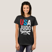 2021 USA Judo Player Apparel American  for US Judo T-shirt (Voorkant volledig)