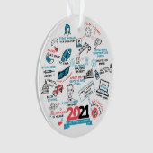 2021 Vaccin jaar kerstfeestdag herdenking Ornament (voorkant)