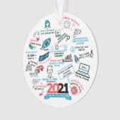 2021 Vaccin jaar kerstfeestdag herdenking Ornament (voorkant)