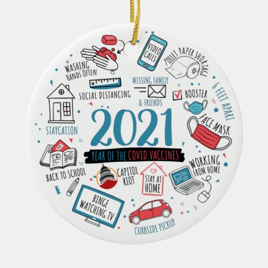 2021 Vaccin jaar van herdenking Keramisch Ornament (Voorkant)