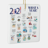 2021 vaccin wat een jaar geïllustreerd keramisch ornament (Rechts)