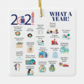 2021 vaccin wat een jaar geïllustreerd keramisch ornament (Voorkant)