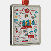 2021 Vaccinatiejaar feestdag kerstboom Metalen Ornament (Rechts)