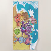 2021- Vaccine Power-UP-strandhanddoek Strandlaken (Voorkant)