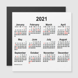 2021 Vakantiekalender door Janz 5x5 Magnet