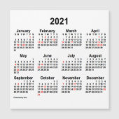 2021 Vakantiekalender door Janz 5x5 Magnet (Voorkant)