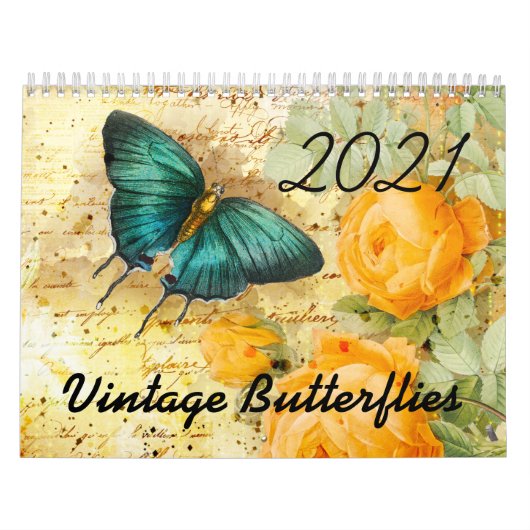 2021  vlinders en bloemen kalender (Hoes)