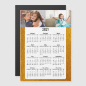 2021 Voljaar Kalender Twee Foto's Goud Magnetisch (Voorkant / Achterkant)