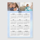 2021 Voljaar Kalender Twee Foto's Magnetische Kaar (Voorkant)