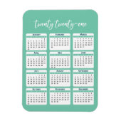 2021 Volledig jaar kalenderscript Magneet (Verticaal)