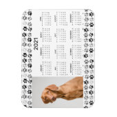 2021 Volledige jaarkalender Foto Dog Cat Pet Paws Magneet (Verticaal)