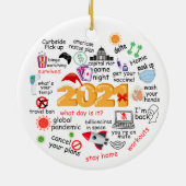 2021 Vreemd kerstrecoratief Keramisch Ornament (Achterkant)