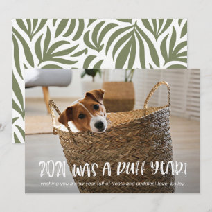 2021 was een ruffjaar van de hondenfoto feestdagenkaart