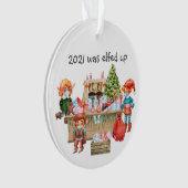 2021 Was Kabouter Op De Kerstman Grappige Covid Ka Ornament (voorkant)