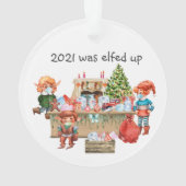 2021 Was Kabouter Op De Kerstman Grappige Covid Ka Ornament (achterkant)