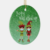 2021 was opgevoed met grappig gelaagd gezichtsmask keramisch ornament (Rechts)