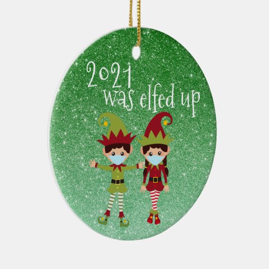 2021 was opgevoed met grappig gelaagd gezichtsmask keramisch ornament (Rechts)