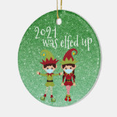 2021 was opgevoed met grappig gelaagd gezichtsmask keramisch ornament (Links)