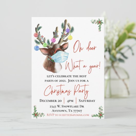 2021 Wat een jaar kerstfeest Kaart (Staand voorkant)